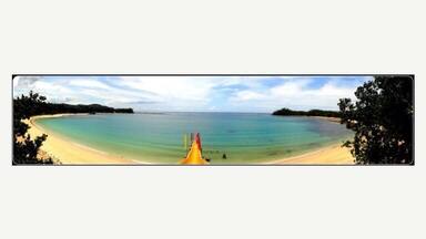 This beach is amazing. It is surrounded by coconut trees a slide straight to the beach, white sand and serene blue water. Worth visiting!