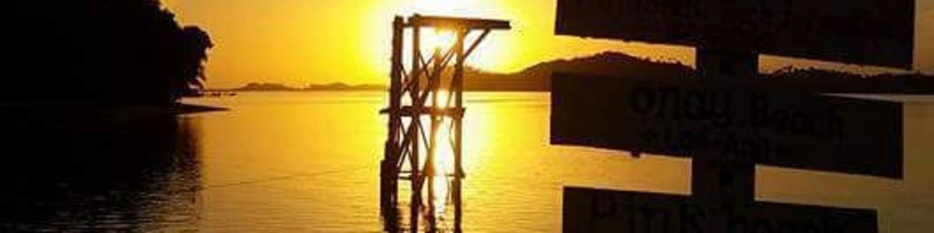 Watching beautiful sunset at Bani Island