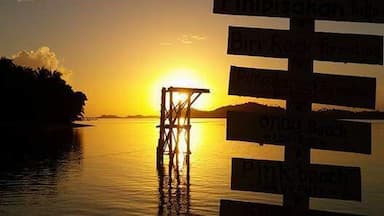 Watching beautiful sunset at Bani Island