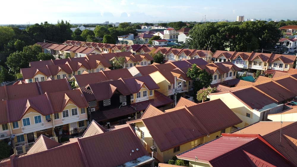 Aerial view of rows of houses in Bacoor City, Cavite, Philippines