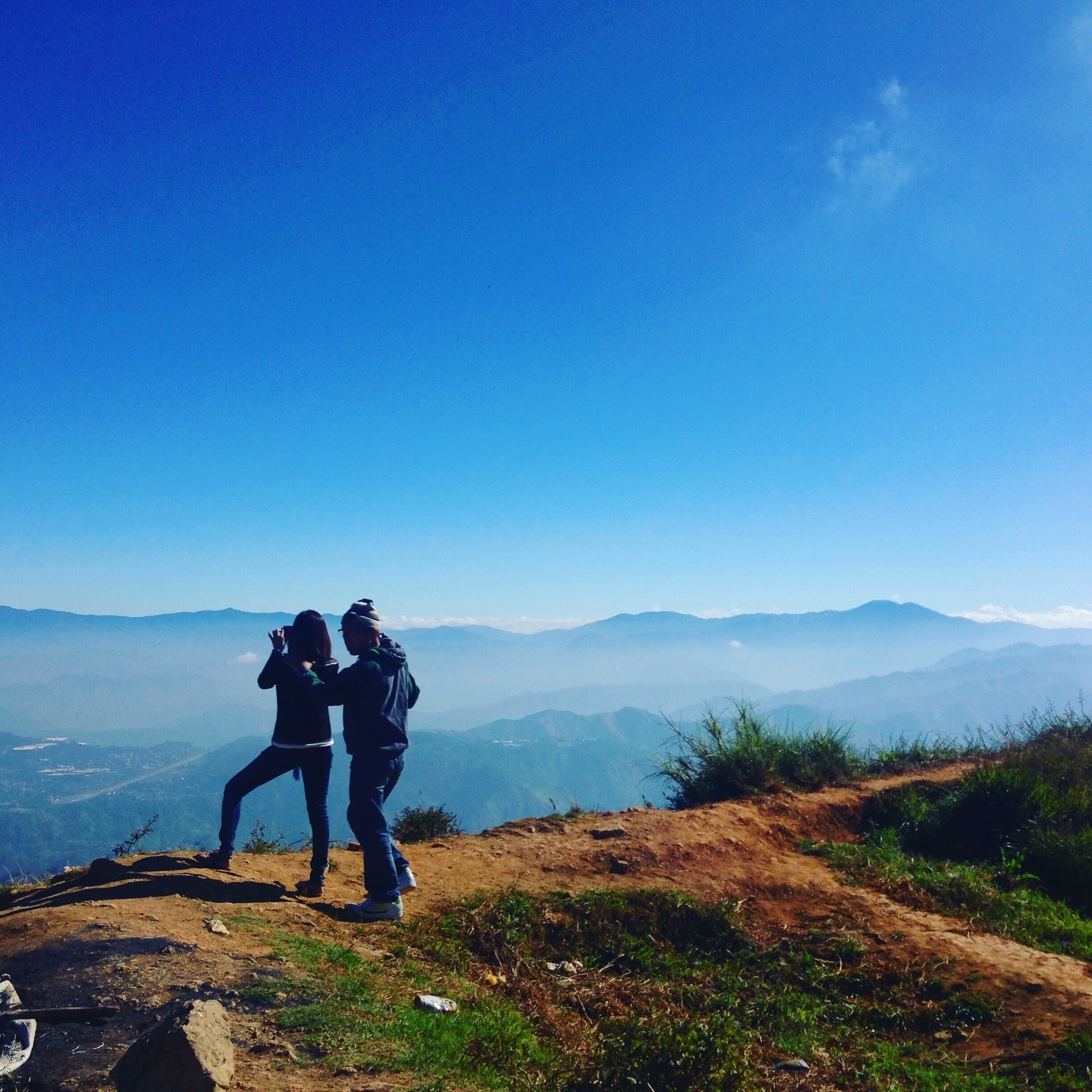 Enjoying the view at the top of the mountain
#blue