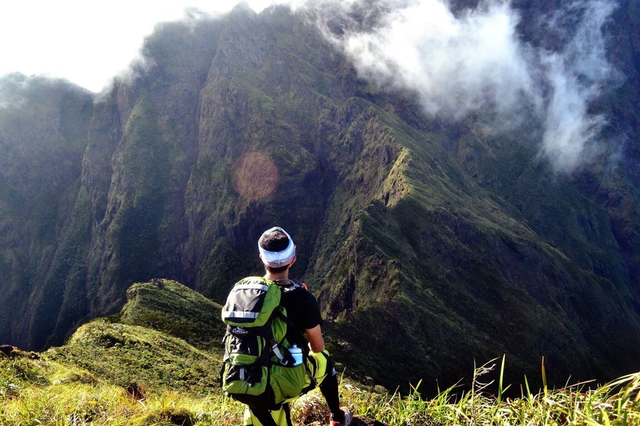 After two days of walking steep slopes, here I was staring at this ridge before me, which we were about to cross before we reach the summit of this majestic mountain. #hiking