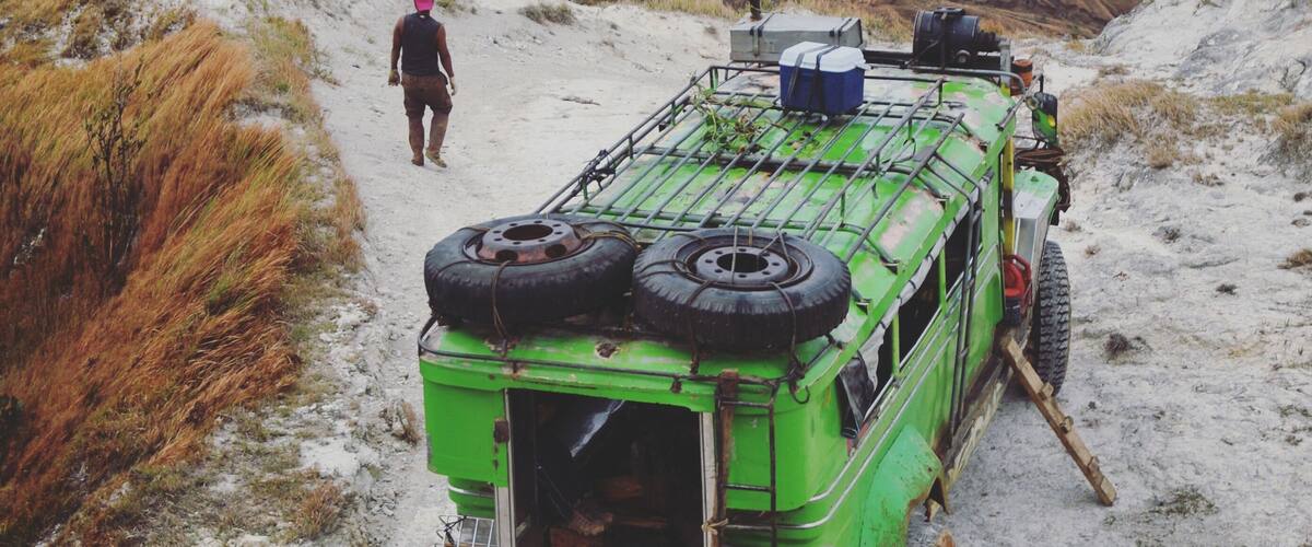 D' Mountaineer, a 4x4 jeepney is one of the three jeepneys that come this way. The new opened road which go over mountains and crosses rivers (no bridges yet), may take some time to finish. For now, people can ride jeepneys in the summer and trek like they used to in the past during the rainy season.