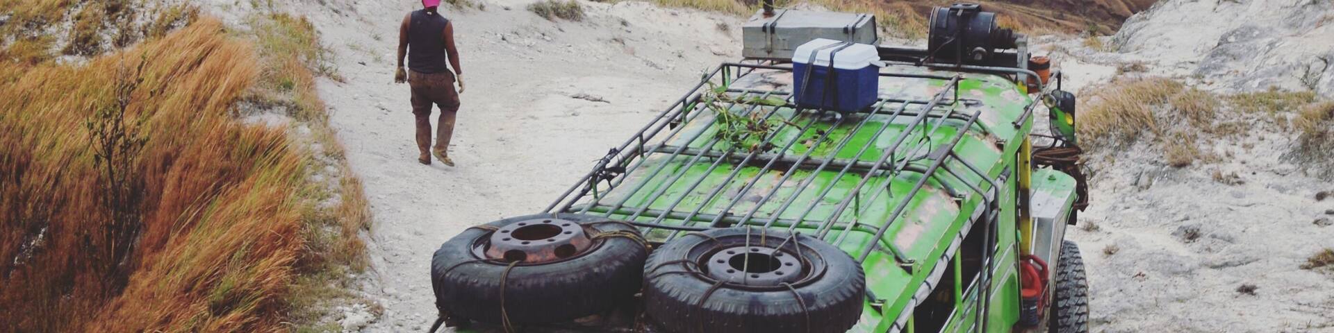 D' Mountaineer, a 4x4 jeepney is one of the three jeepneys that come this way. The new opened road which go over mountains and crosses rivers (no bridges yet), may take some time to finish. For now, people can ride jeepneys in the summer and trek like they used to in the past during the rainy season.