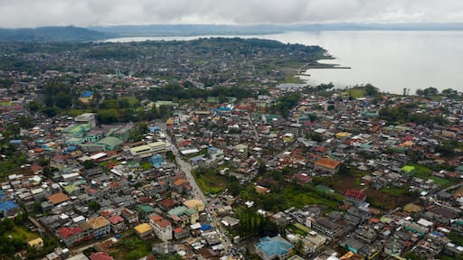 Marawi City and Lake Lanao, Mindanao Island. Marawi city and lake Lanao. Lanao del Sur, Philippines.