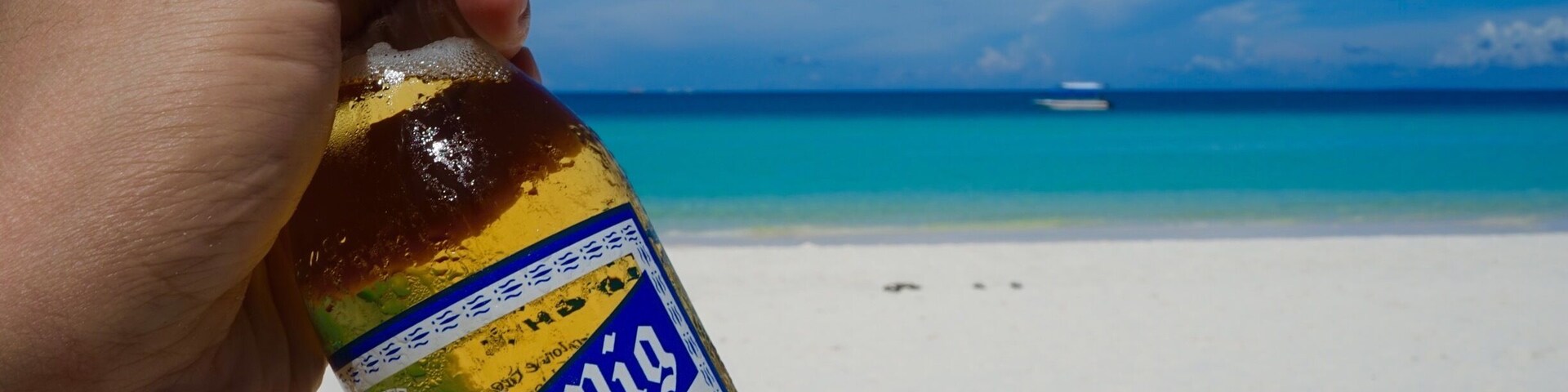Chilling out along the white beach at the resort