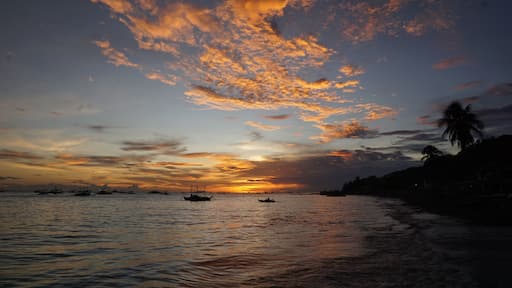 Sunset at a public park beside the beach.