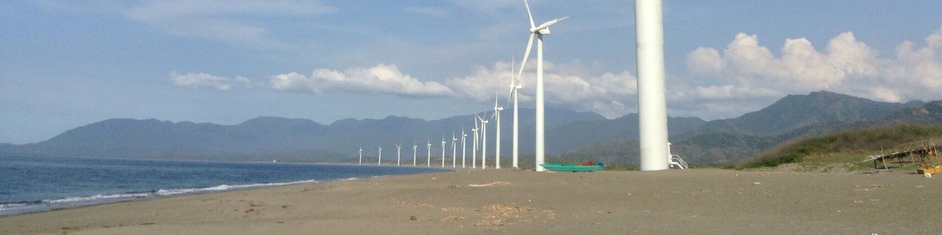 Giant electric fans clean renewable energy in Ilocos Norte