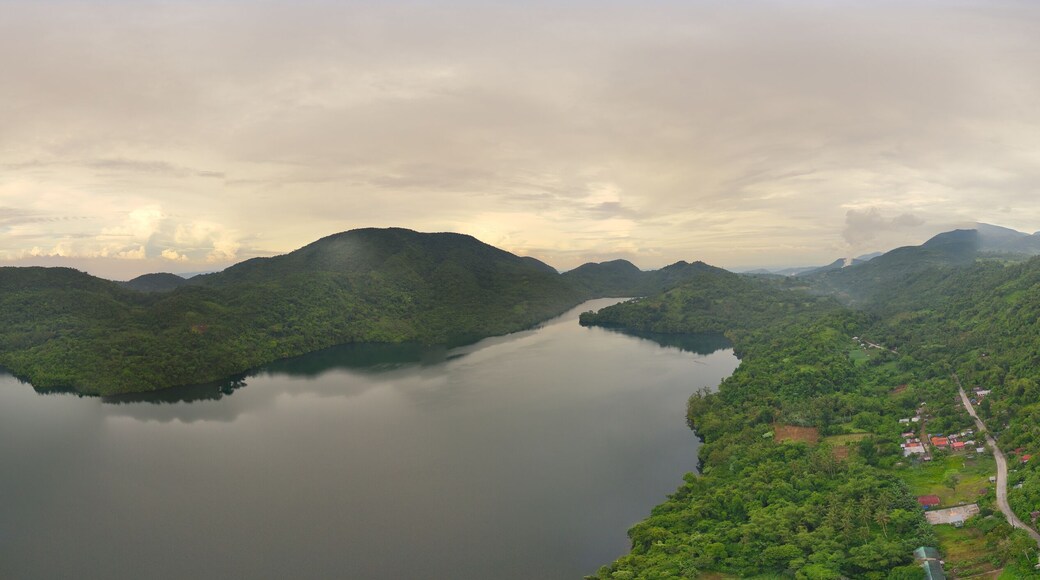 Panoramic view at Dawn over Lake Danao near Ormoc City in Leyte Philippines.