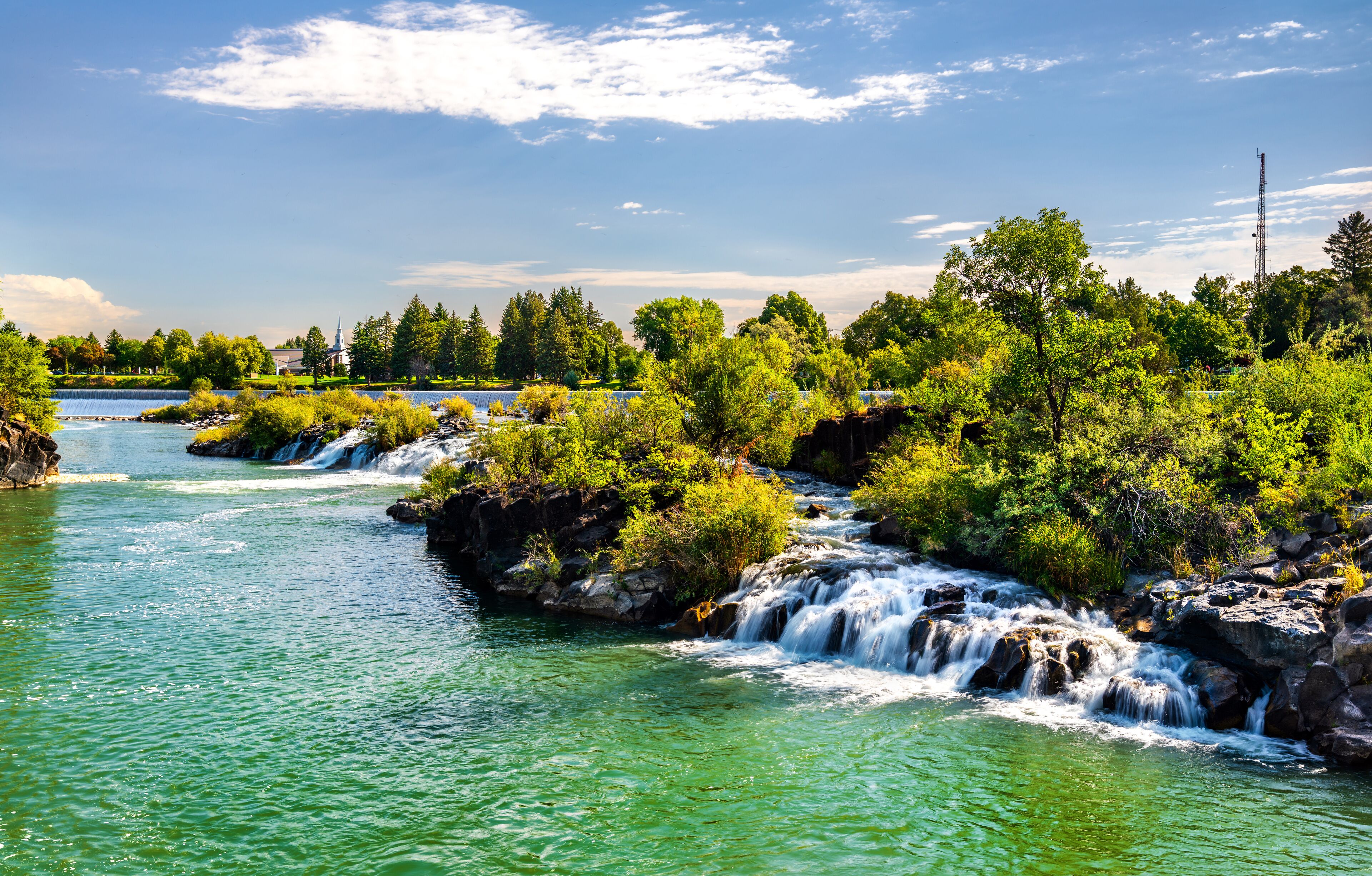 Rapids on the Snake River in Idaho Falls, United States