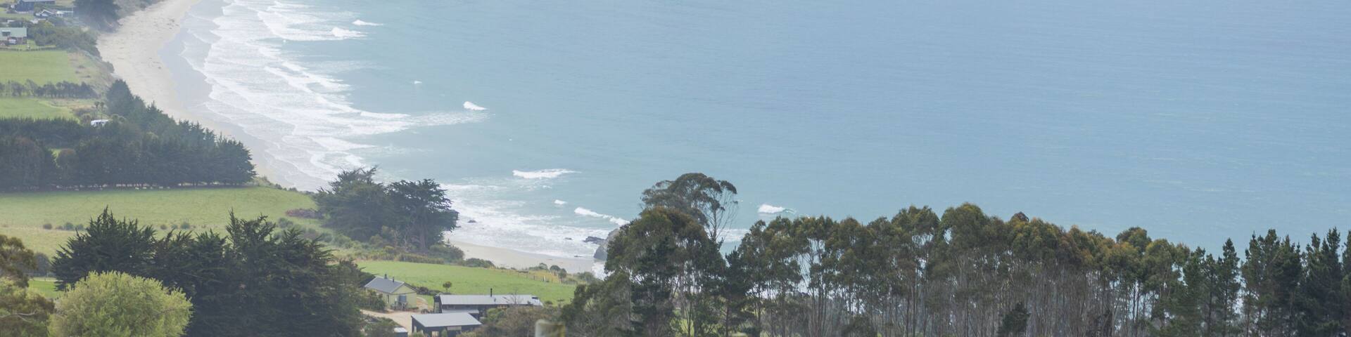 beach views from the top of a cliff in New Zealand