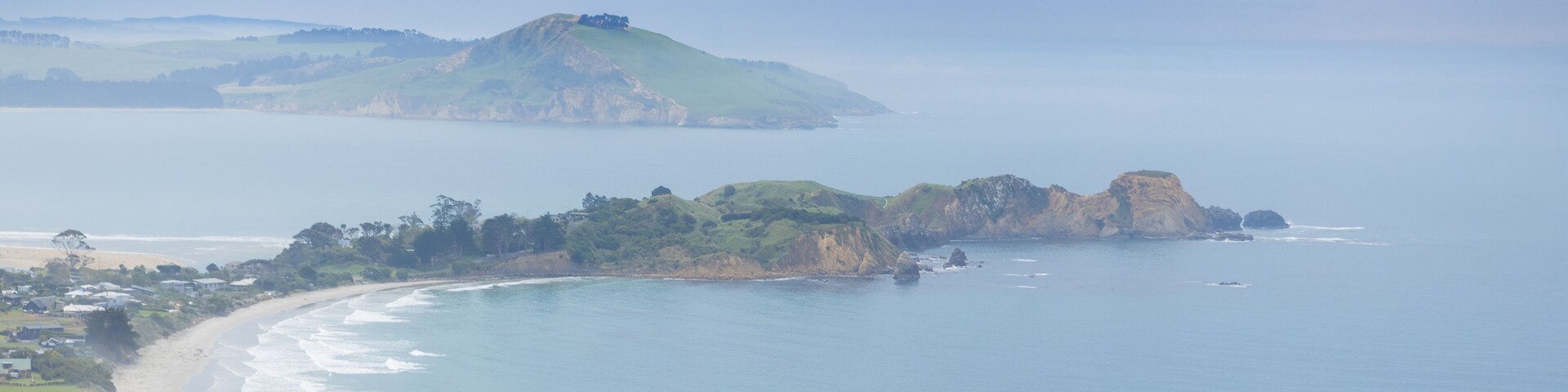 beach views from the top of a cliff in New Zealand