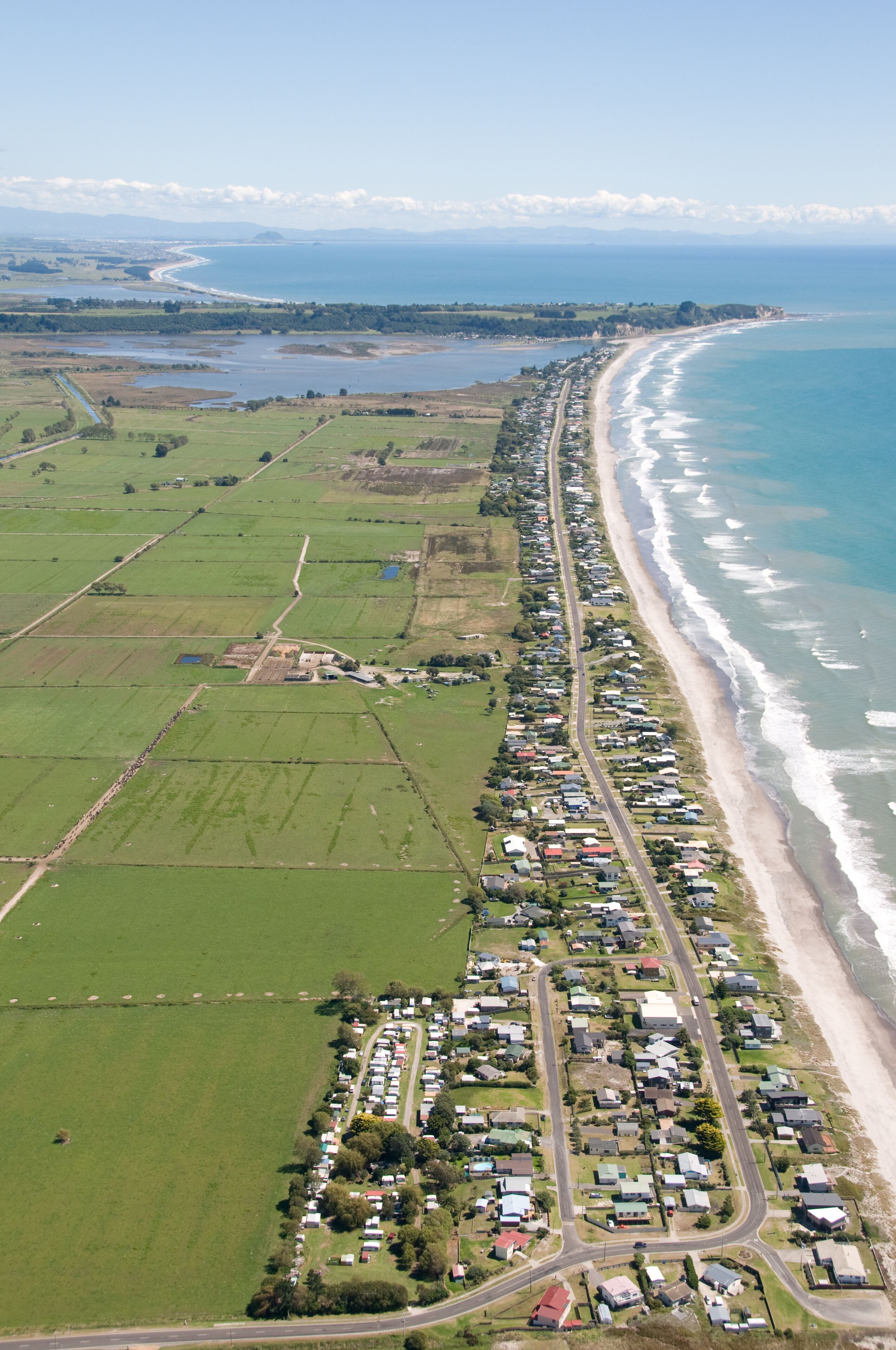 Aerial photo of Pukehina Beach Bay of Plenty New Zealand