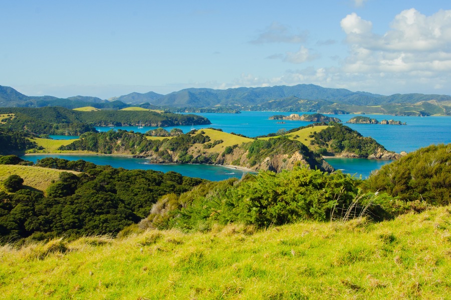 View of the ocean shore at the east side of Northland, North Island, New Zealand; Shutterstock ID 220309522; purchase_order: -; Order: -; client: -; job: -