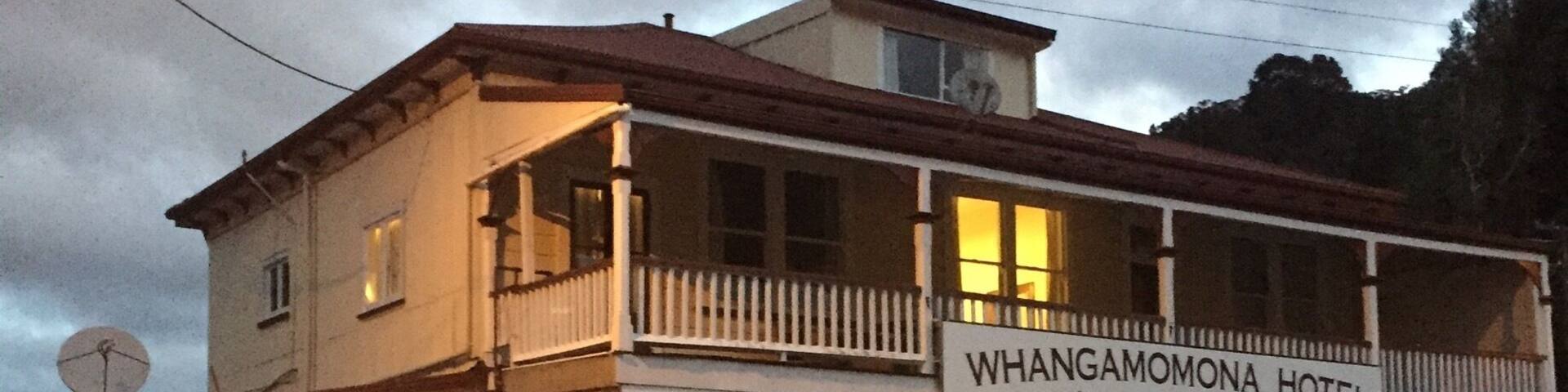 Whangamomona Hotel.
The town declared itself a republic in 1989. We were able to get our passports stamped here (for a small donation).