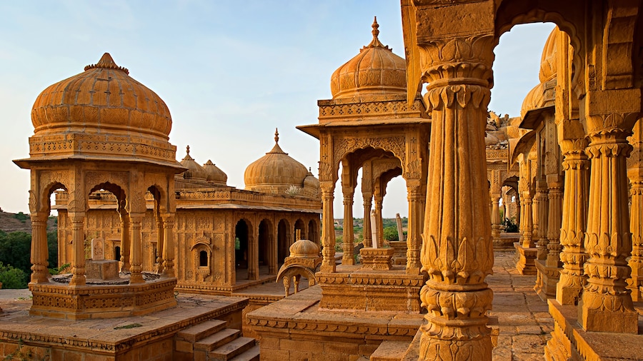 Royal cenotaphs in Jaisalmer, Rajasthan, India