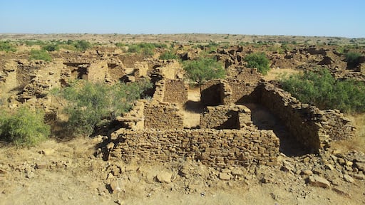The haunted village of Kuldhara.
this village was abandoned and Cursed for Over 200 Years ago when its inhabitants left the village overnight to escape the wrath of the Diwan of Jaisalmer and cursed the village before they left.