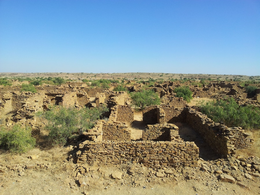The haunted village of Kuldhara. 
 this village was abandoned and Cursed for Over 200 Years ago when its inhabitants left the village overnight to escape the wrath of the Diwan of Jaisalmer and cursed the village before they left.