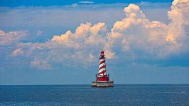 Passing by White Shoal Lighthouse leaving Beaver Island.