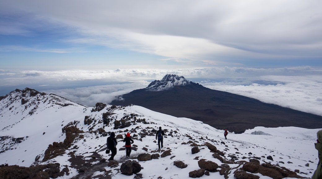 Spectacular view of Mawenzi peak from the Kilimanjaro main peak, Kibo peak 19340 ft