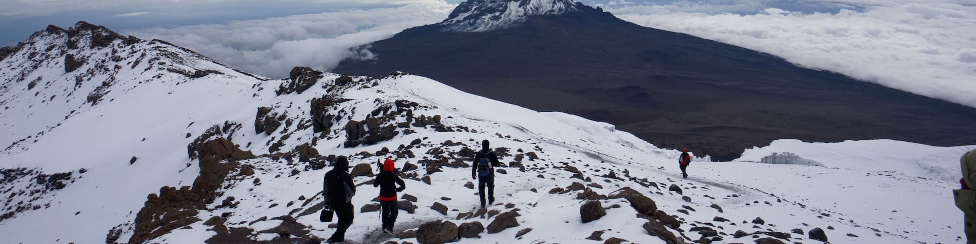 Spectacular view of Mawenzi peak from the Kilimanjaro main peak, Kibo peak 19340 ft