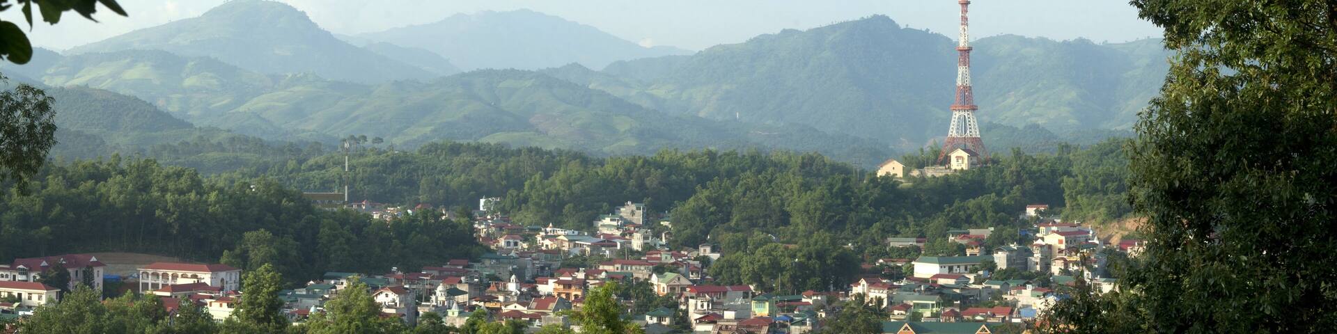 landscape panorama on city Dien Bien in Vietnam