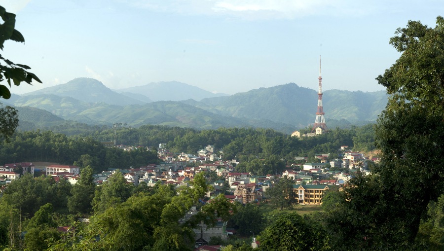 landscape panorama on city Dien Bien in Vietnam
