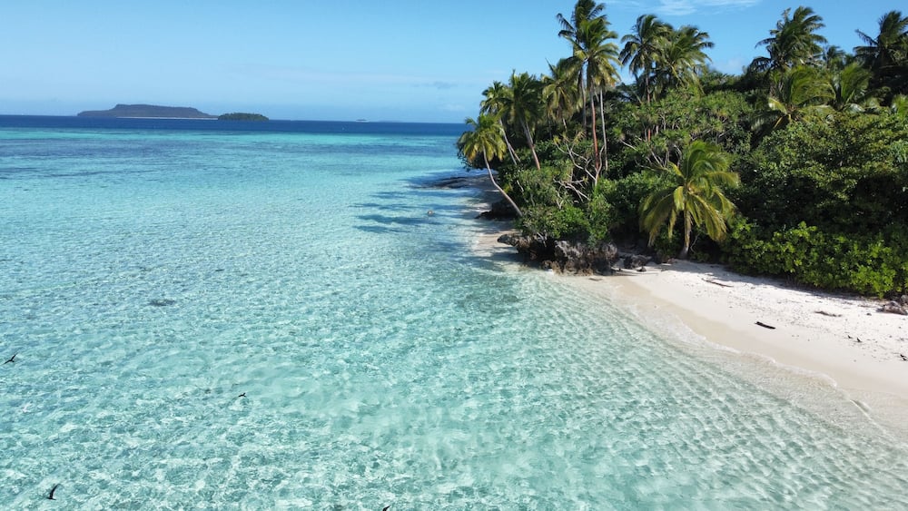 Aerial views of different islands in the Kingdom of Tonga