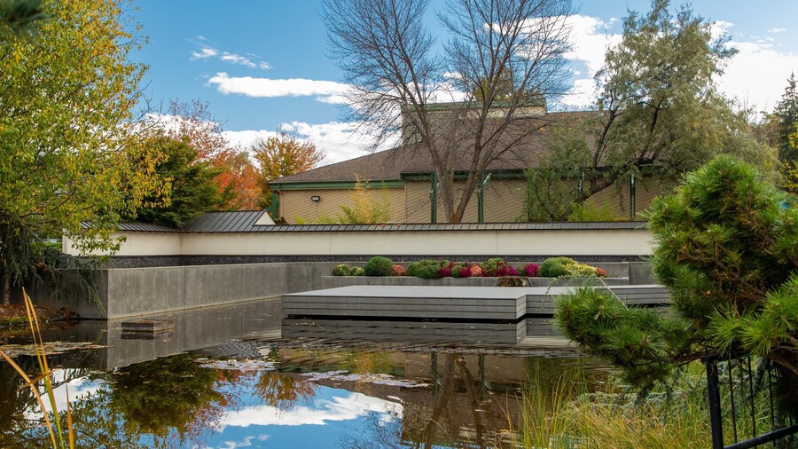 Penticton Ikeda Japanese Garden which includes a pond
