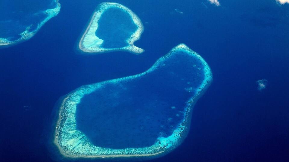 maldives, baa atoll, coral reefs, aerial view, island nation, island, indian ocean, coral islands, coral reef, reefs, tropical, overview, landscape, nature,