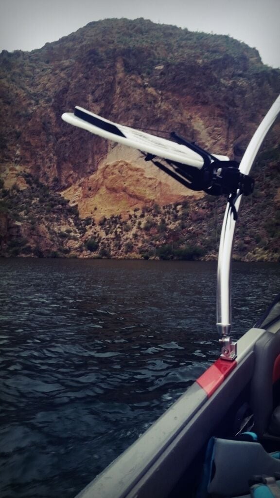 Even under a rare cloudy sky in AZ this place is absolutely beautiful. #canyonlake #whatsyour20 #wakesurf