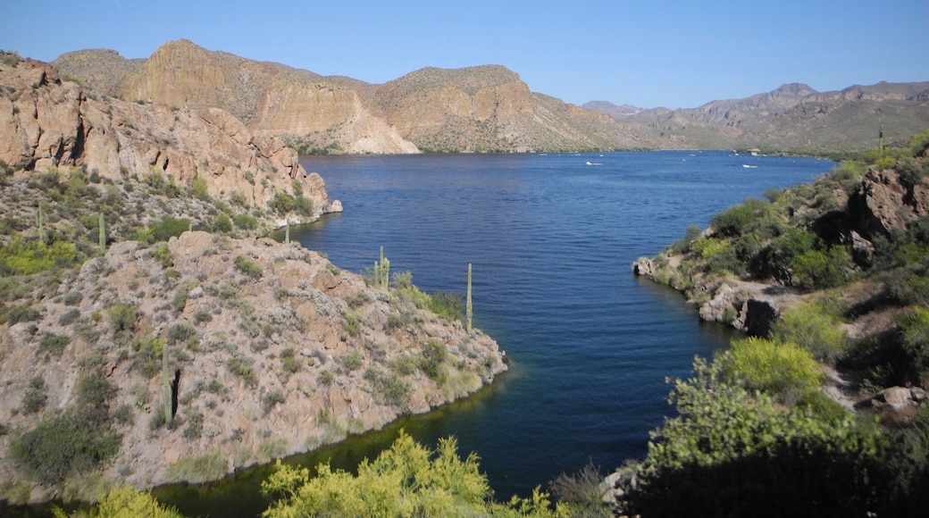 Canyon Lake is one of four reservoirs that were formed by the damming of the Salt River in the U.S. state of Arizona. The lake was formed by the Mormon Flat Dam, which was completed in 1925 after two years of construction.
#AboveItAll