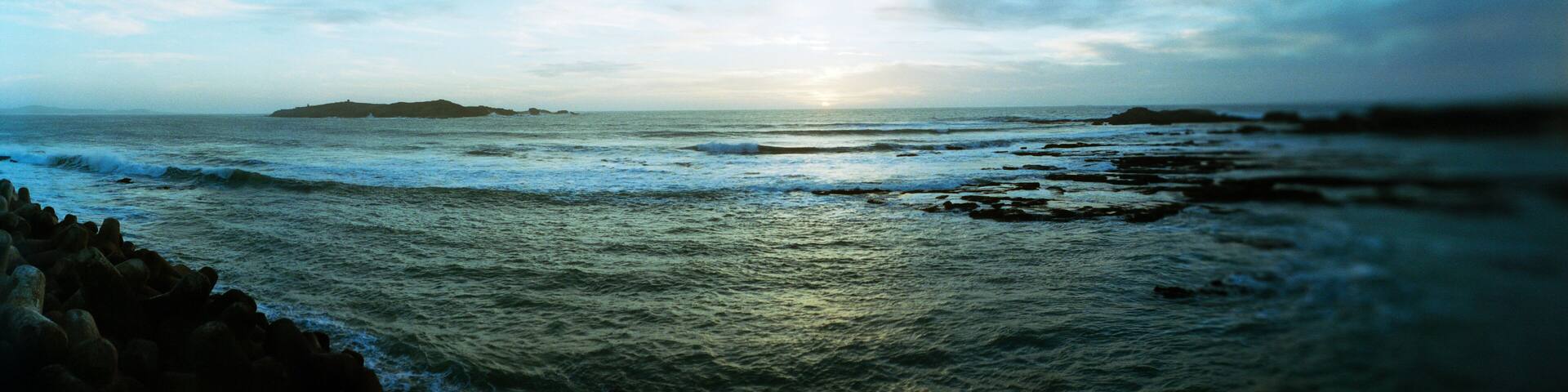 Panoramic view of the atlantic ocean, Essaouira, Morocco.