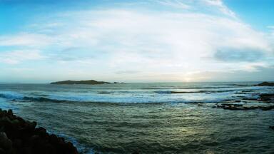 Panoramic view of the atlantic ocean, Essaouira, Morocco.