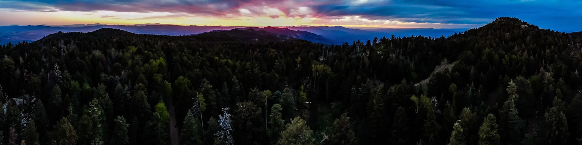Aerial panorama from the top of Mt. Graham in southeastern Arizona.
