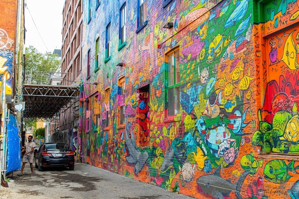 Graffiti Alley which includes outdoor art