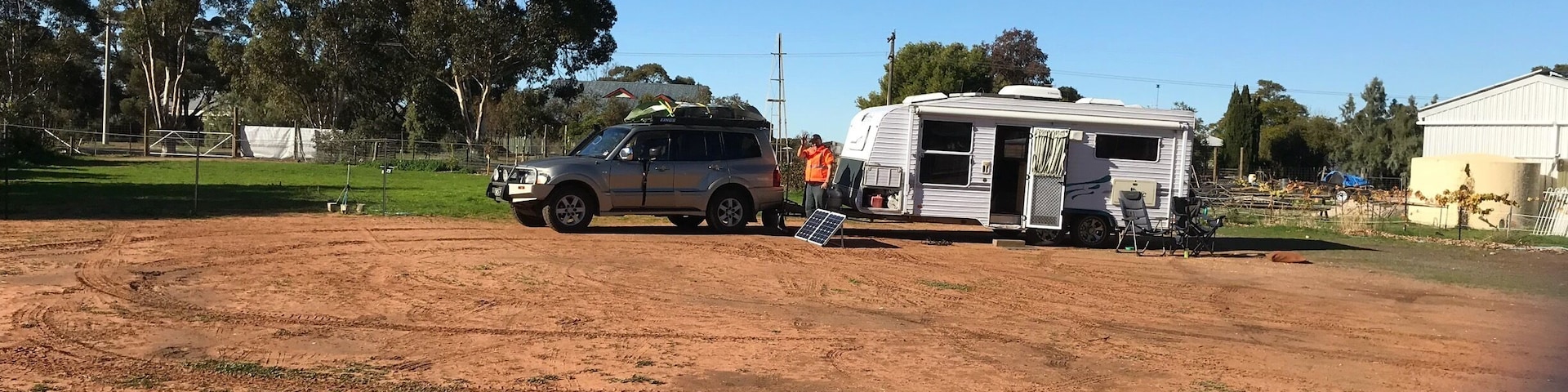 Free camp at the side of the pub, toilets available plus a SHOWER!!! Will have to partake our hosts wares later on, bring it on.