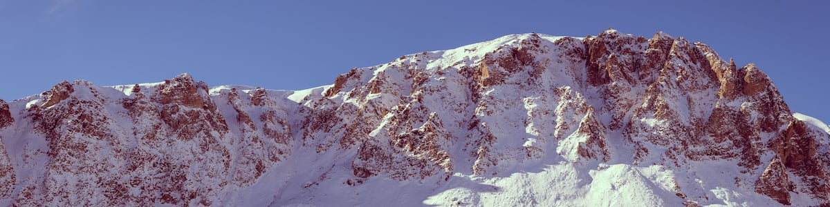 View of high mountain covered with snow