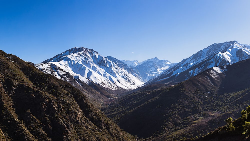 View of snow capped mountains