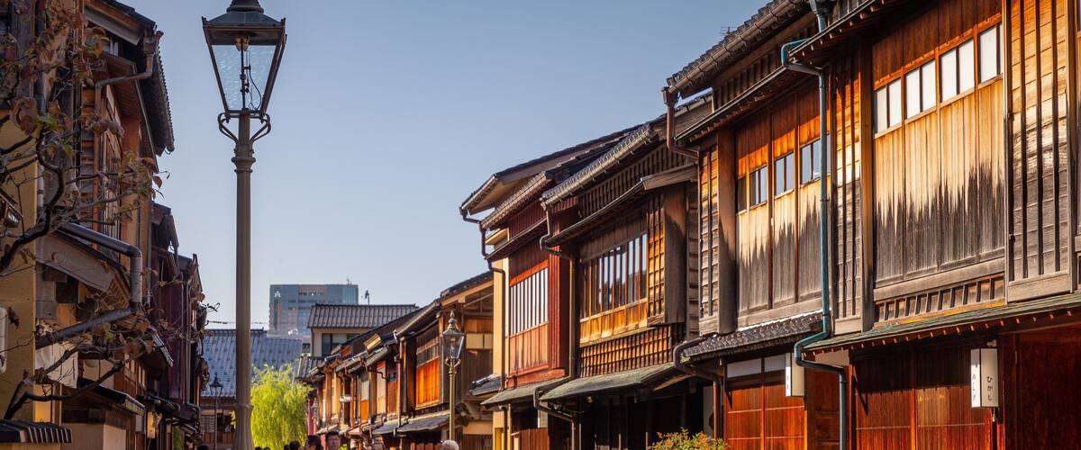Higashiyama Higashi Chaya District showing street scenes