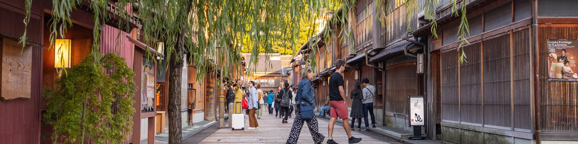 Higashiyama Higashi Chaya District showing street scenes