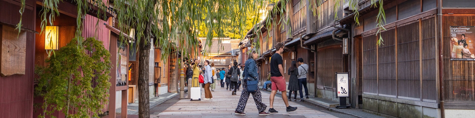 Higashiyama Higashi Chaya District showing street scenes