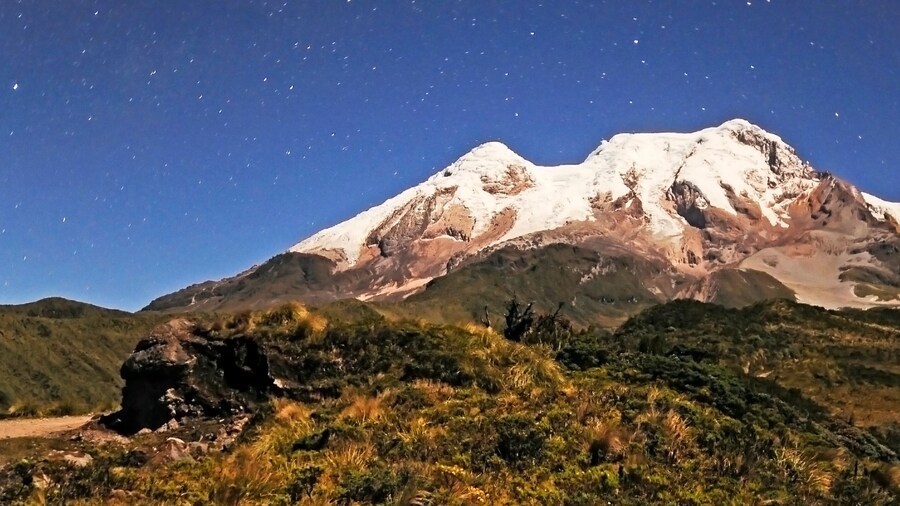 Volcán Cayambe en Ecuador, sud america