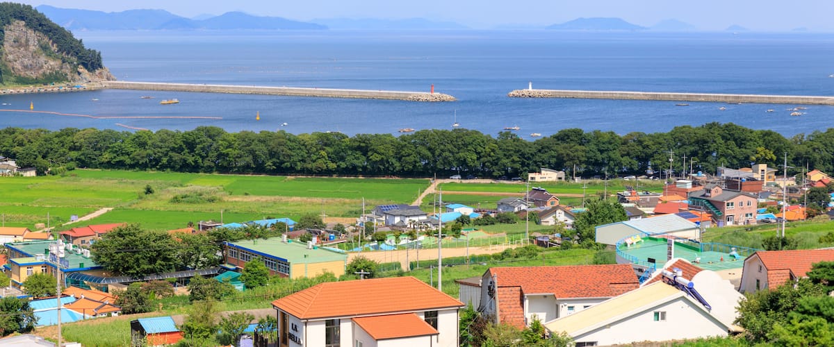 Namhae German Village scene, tourist attraction in Namhae county