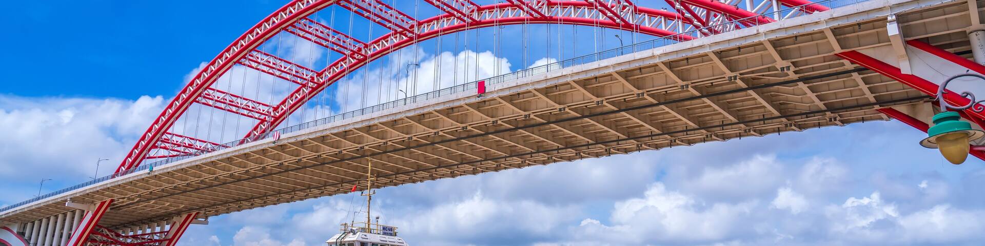 Hoang Van Thu bridge in Hai Phong, Vietnam in morning