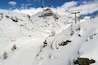 alps mountain with rocks covered with snow in winter, monterosa ski italy