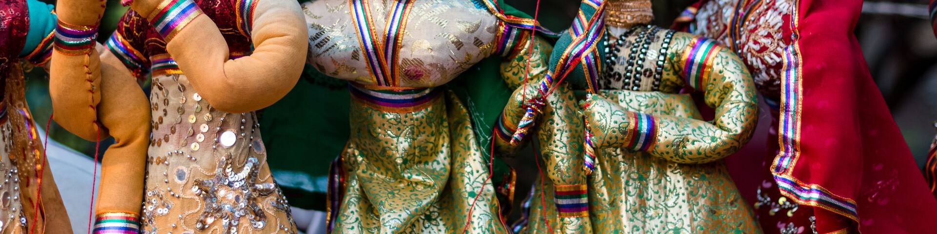 Indian puppets the handicraft products displayed for tourists