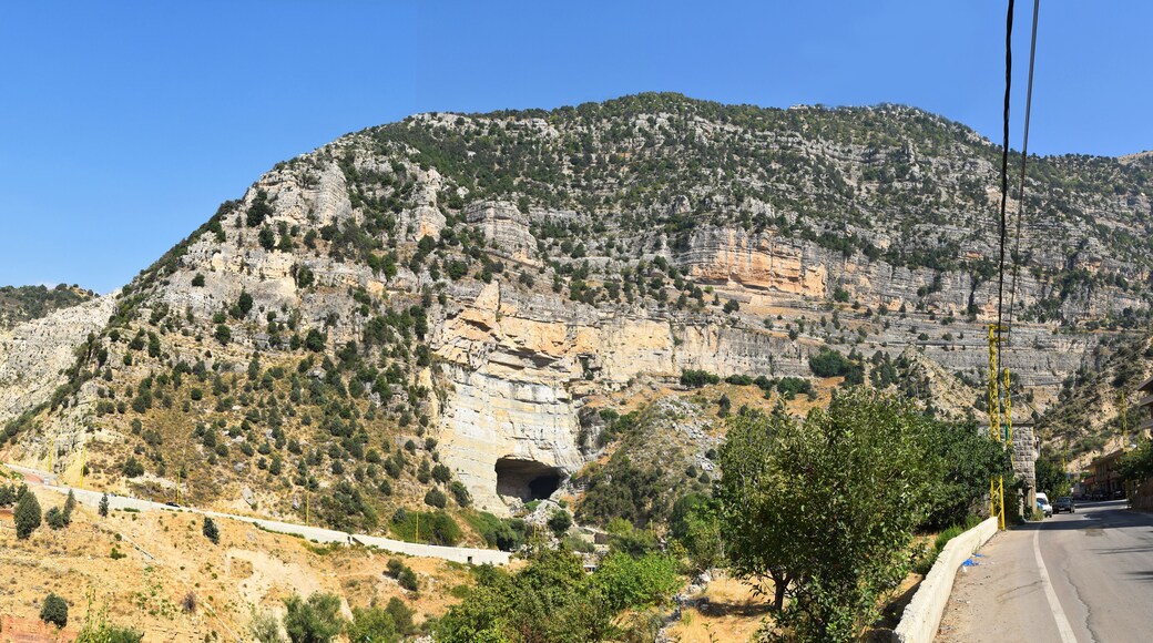 large panoramic view of the village of Afqa, Lebanon
