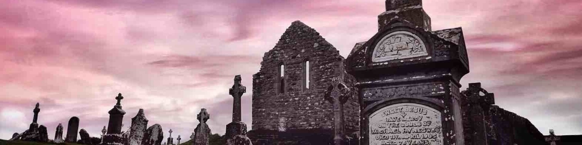 Clonmacnoise is an ancient monastic site near Shannonbridge, in Ireland. It's a popular visitor attraction. Walk amongst the stone ruins and you'll conjure images of the saints and scholars of Ireland’s renowned Golden Age of learning.