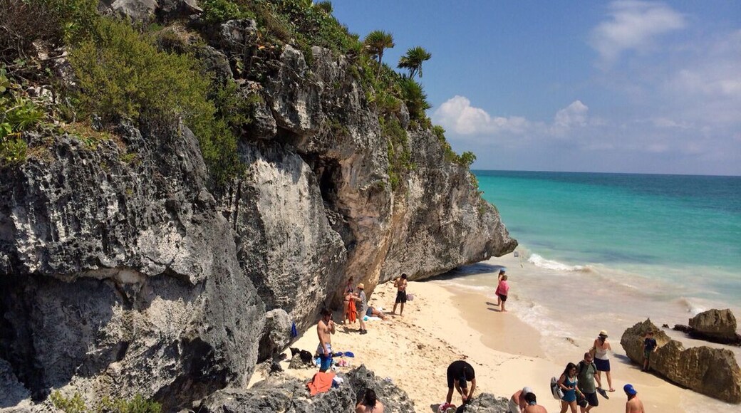 Mayan archeological site and nice beach behind